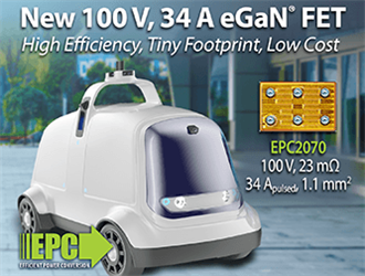 EPC推出用於高功率密度電源轉換和光達應用的100 V eGaN功率電晶體